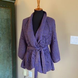 NWOT Nanette Lepore crochet sweater in purple. 🤩